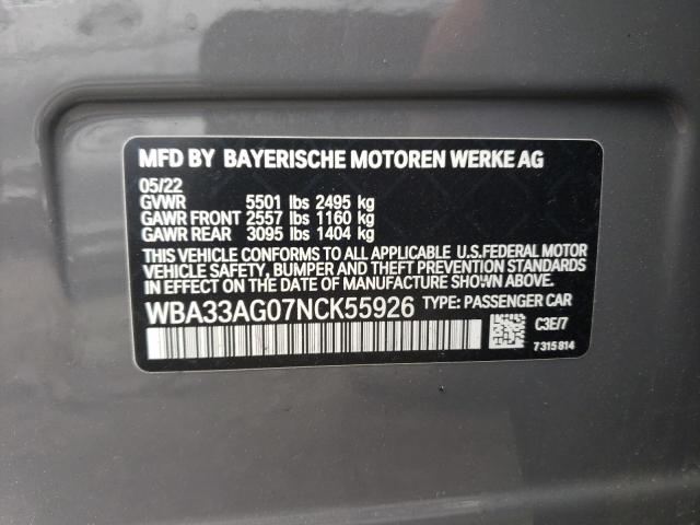 WBA33AG07NCK55926 BMW 530XE