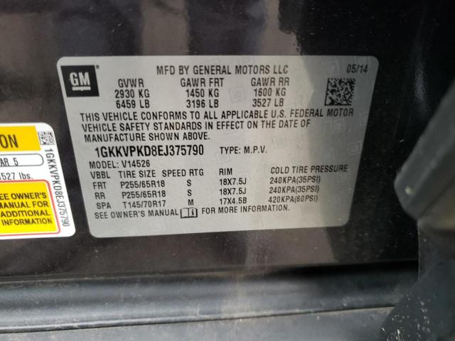 1GKKVPKD8EJ375790 GMC ACADIA SLE