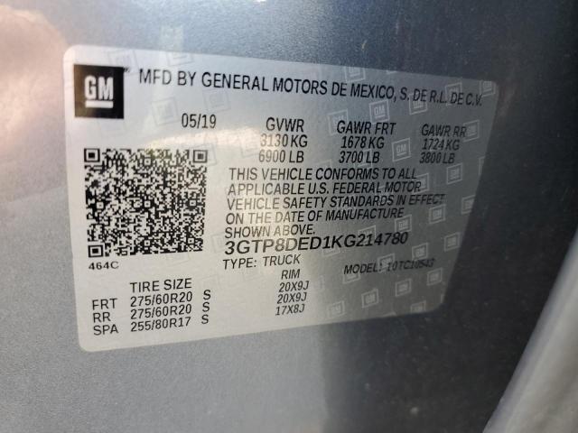 3GTP8DED1KG214780 GMC Sierra C1500 Slt