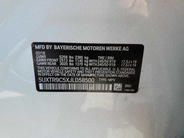 5UXTR9C5XJLD58500 BMW X3 Xdrive30i