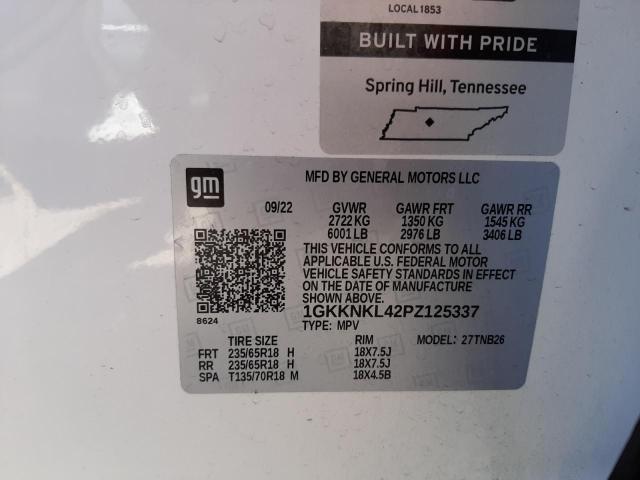 1GKKNKL42PZ125337 GMC ACADIA SLE