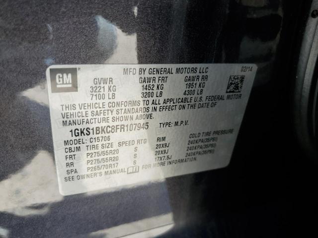 1GKS1BKC8FR107945 GMC YUKON SLT