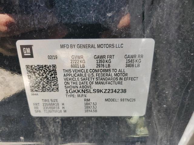 1GKKNSLS9KZ234238 GMC ACADIA SLE