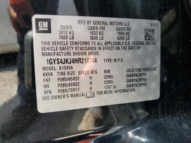 1GYS4JKJ4HR218744 Cadillac Escalade Esv Premium Luxury