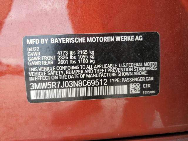 3MW5R7J03N8C69512 BMW 330XI