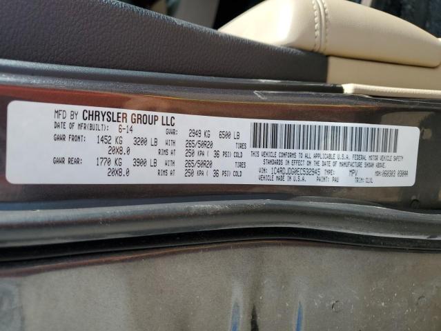 1C4RDJDG0EC532945 Dodge DURANGO LIMITED