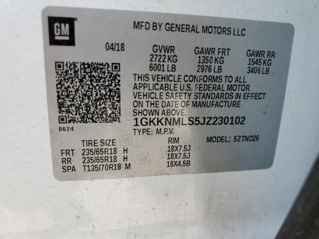 1GKKNMLS5JZ230102 GMC Acadia Slt-1