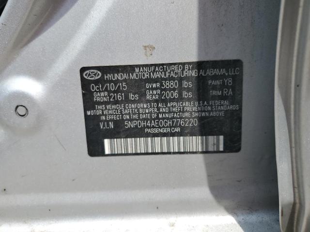5NPDH4AE0GH776220 Hyundai ELANTRA SE