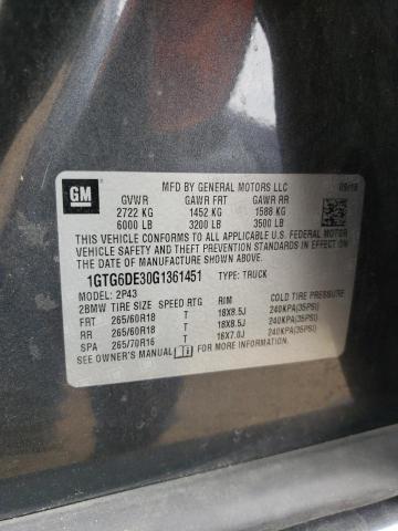 1GTG6DE30G1361451 GMC CANYON SLT