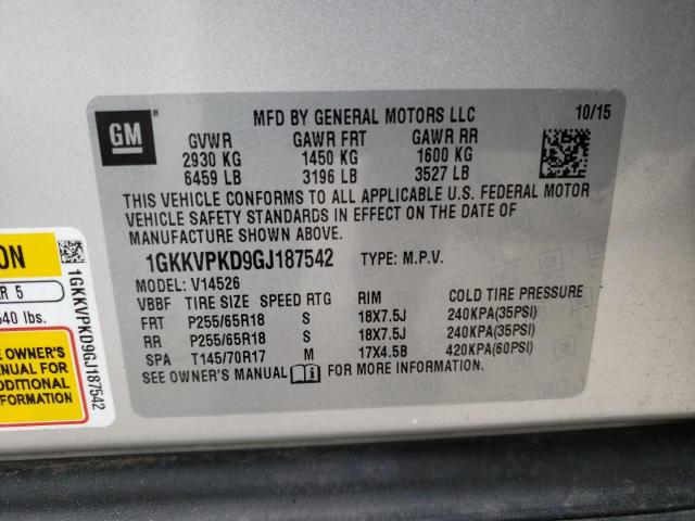 1GKKVPKD9GJ187542 GMC ACADIA SLE