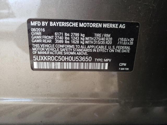 5UXKR0C50H0U53650 BMW X5 Xdrive35i