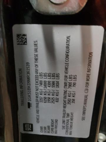 1GKS1BKD9MR361539 GMC YUKON SLT