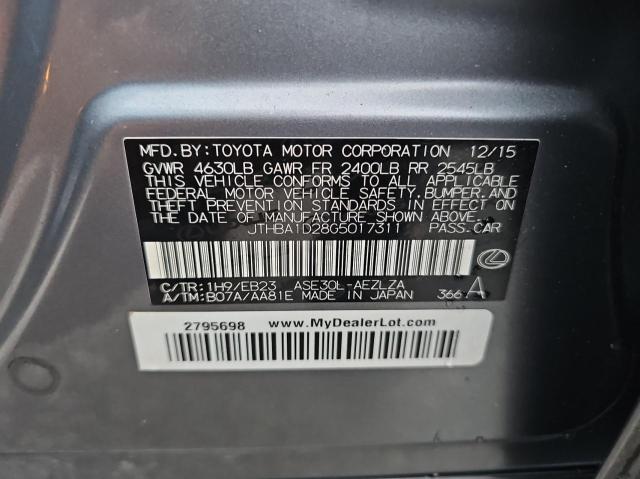 JTHBA1D28G5017311 Lexus IS 200T