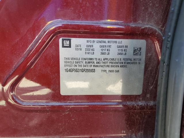 1G4GF5G31GF255933 Buick Lacrosse Premium