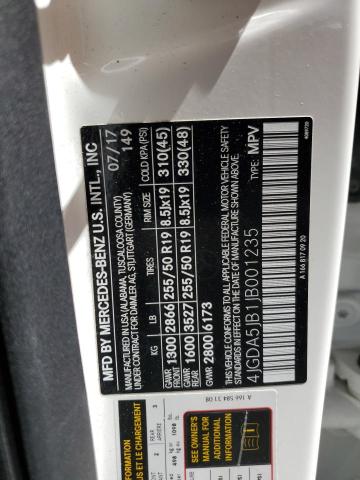 4JGDA5JB1JB001235 Mercedes-Benz GLE 350