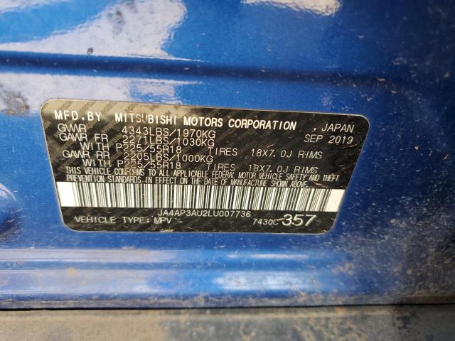 JA4AP3AU2LU007736 Mitsubishi Outlander Sport Es
