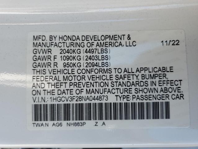 1HGCV3F28NA044873 Honda ACCORD HYB