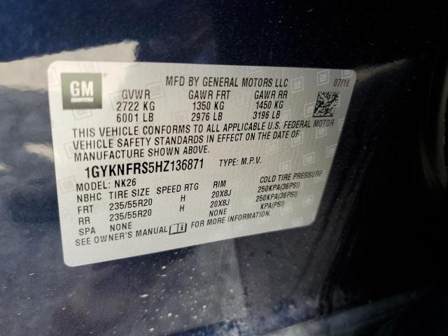 1GYKNFRS5HZ136871 Cadillac Xt5 Platinum