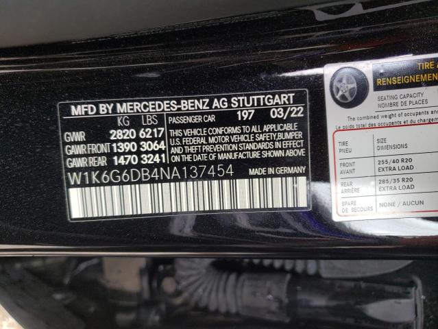 W1K6G6DB4NA137454 Mercedes-Benz S 500 4matic