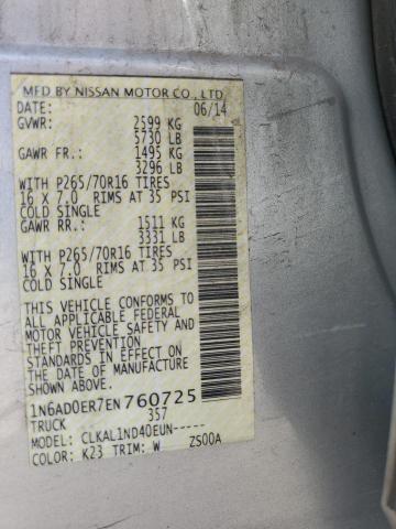 1N6AD0ER7EN760725 Nissan FRONTIER S