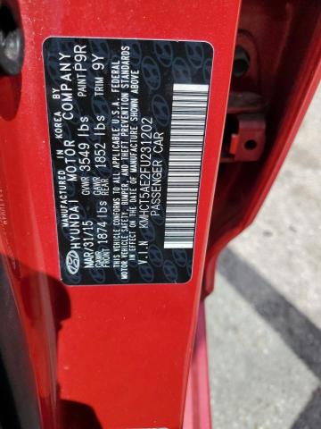 KMHCT5AE2FU231202 Hyundai ACCENT GS
