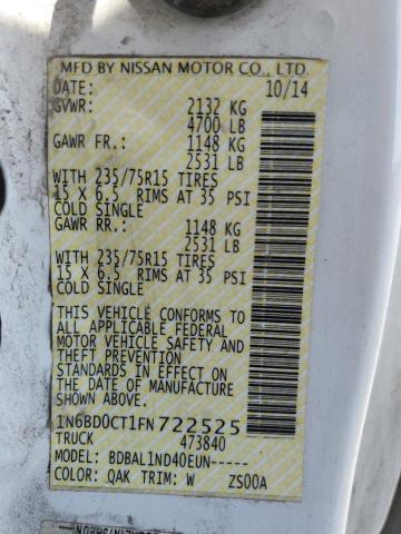 1N6BD0CT1FN722525 Nissan FRONTIER S