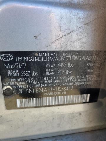 5NPE24AF3HH578442 Hyundai SONATA SE