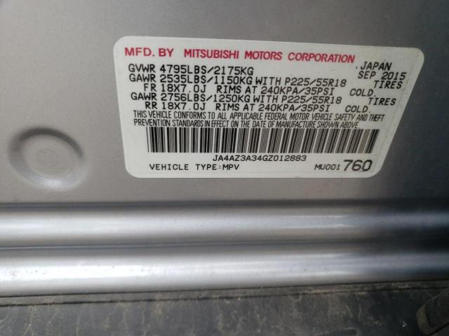 JA4AZ3A34GZ012883 Mitsubishi Outlander Se