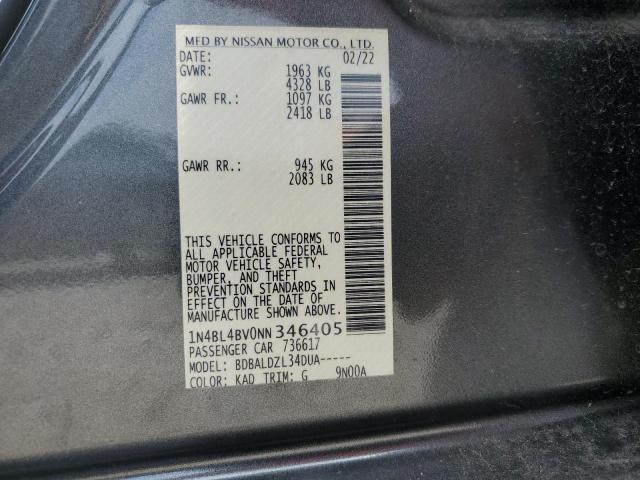 1N4BL4BV0NN346405 Nissan ALTIMA S