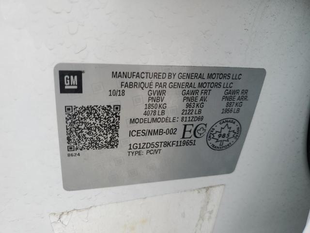1G1ZD5ST8KF119651 Chevrolet MALIBU LT