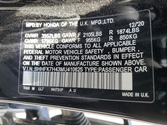 SHHFK7H43MU410625 Honda CIVIC SPOR