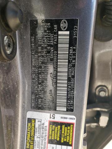4T1B11HK3JU098609 Toyota CAMRY L