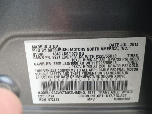 4A4AR3AU4FE003081 Mitsubishi Outlander Sport Es