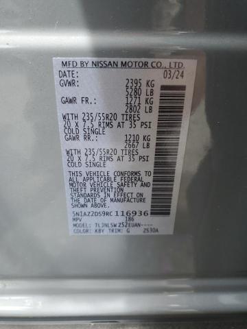 5N1AZ2DS9RC116936 Nissan Murano Pla