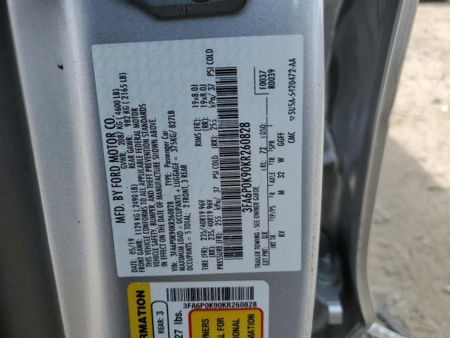 3FA6P0K90KR260828 Ford FUSION TIT