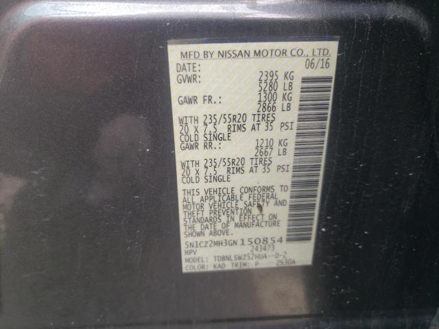 5N1CZ2MH3GN150854 Nissan Murano Sl Hev