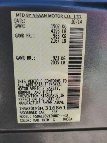 1N4AZ0CP8FC316861 Nissan LEAF S