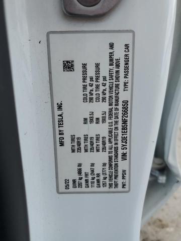 5YJ3E1EB5NF266850 Tesla MODEL 3