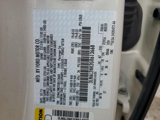 3LN6L2NK2GR613668 Lincoln Mkz Black Label