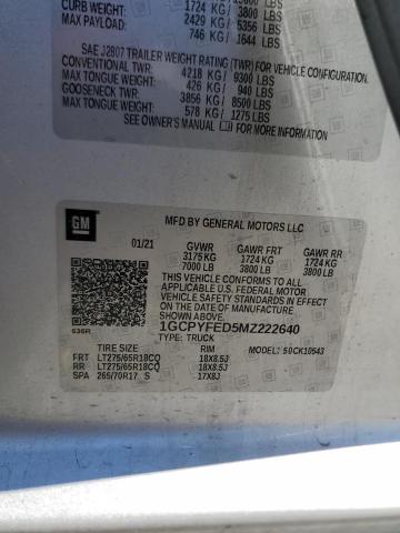 1GCPYFED5MZ222640 Chevrolet Silverado