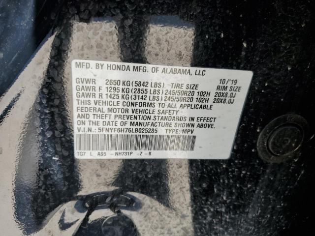 5FNYF6H76LB025285 Honda Pilot Blac