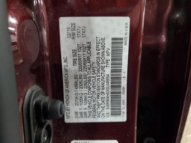 5J6RM4H53GL046654 Honda CR-V EX