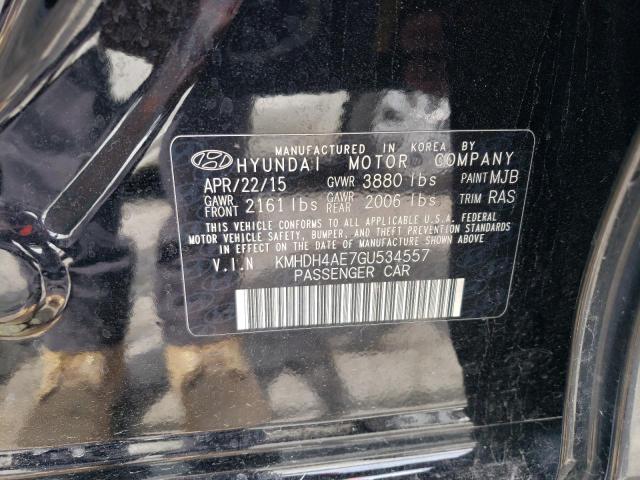 KMHDH4AE7GU534557 Hyundai ELANTRA SE