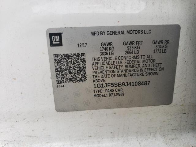 1G1JF5SB9J4108487 Chevrolet Sonic Premier