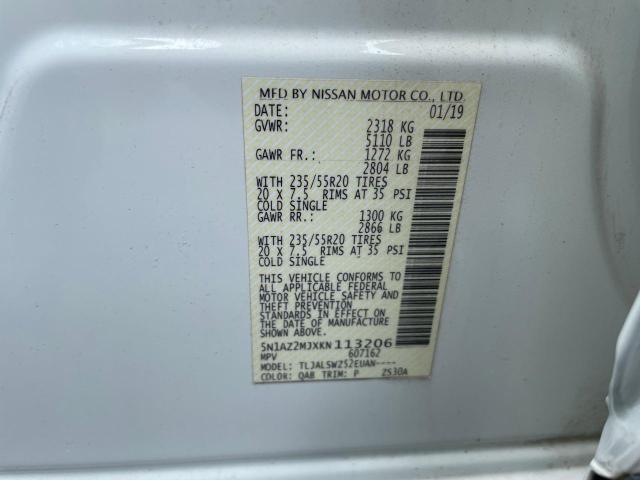 5N1AZ2MJXKN113206 Nissan MURANO S