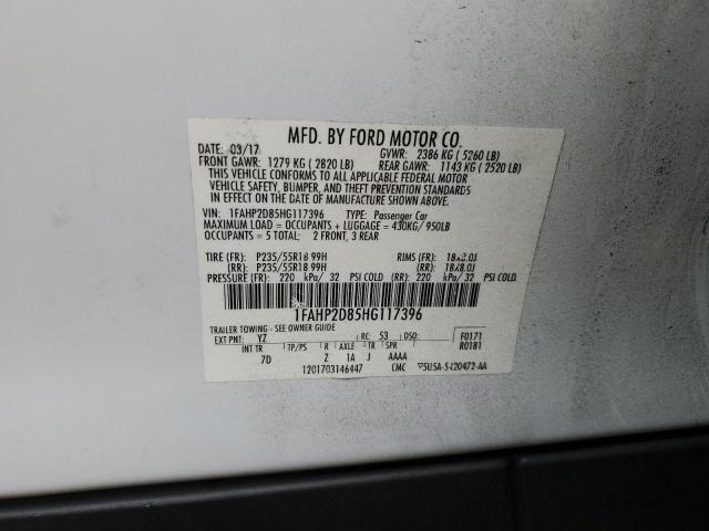 1FAHP2D85HG117396 Ford TAURUS SE