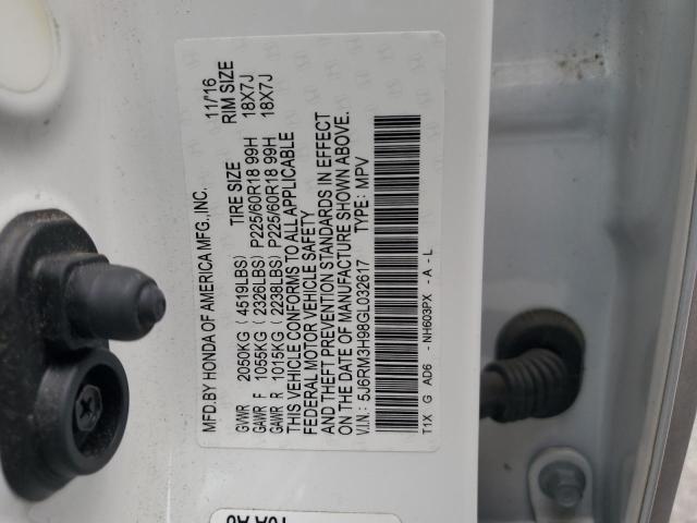 5J6RM3H98GL032617 Honda Cr-v Touring