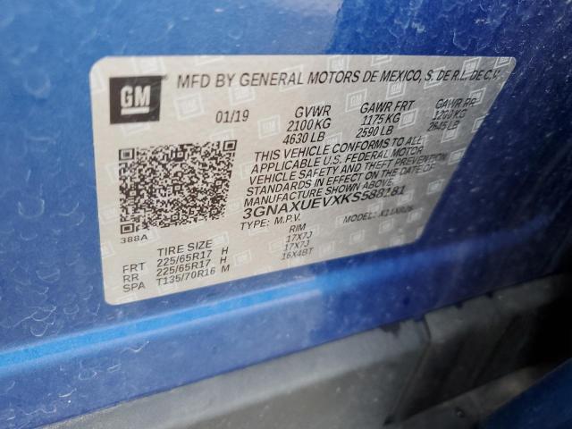3GNAXUEVXKS588181 Chevrolet EQUINOX LT