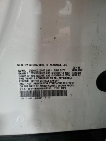 5FNYF6H55JB052246 Honda PILOT EXL