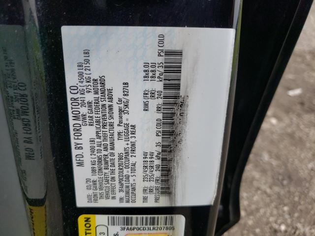 3FA6P0CD3LR207805 Ford FUSION SEL